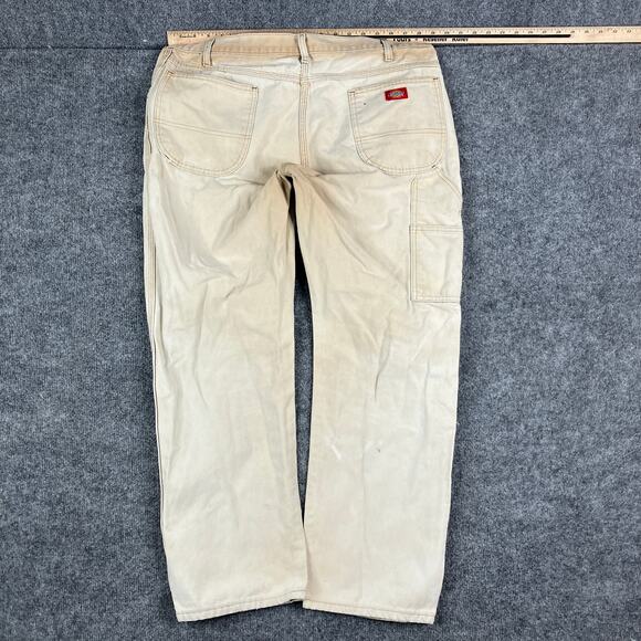 Dickies Pants Mens Size 40x30 Khaki Utility Carpenter Workwear Canvas Durable - Picture 1 of 8